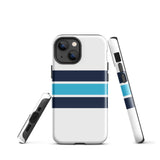 Navy and Aqua Blue Classic Surf Stripes Tough Case for iPhone®