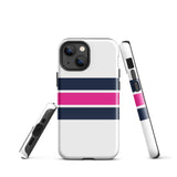 Navy Blue and Hot Pink Classic Surf Stripes Tough Case for iPhone®