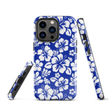 Royal Blue and White Hawaiian Flowers Tough Case for iPhone®