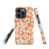 Orange and White Hawaiian Flowers Tough Case for iPhone®