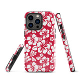 Red and White Hawaiian Flowers Tough Case for iPhone®