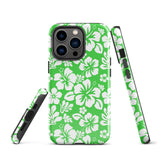 Lime Green and White Hawaiian Flowers Tough Case for iPhone®