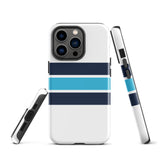 Navy and Aqua Blue Classic Surf Stripes Tough Case for iPhone®