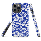 Royal Blue and White Hawaiian Flowers Tough Case for iPhone®