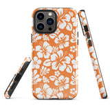 Orange and White Hawaiian Flowers Tough Case for iPhone®