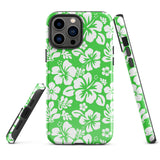 Lime Green and White Hawaiian Flowers Tough Case for iPhone®