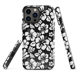 Black and White Hawaiian Flowers Tough Case for iPhone®