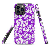 Purple and White Hawaiian Flowers Tough Case for iPhone®