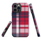 Red, White and Blue Surfer Plaid Tough Case for iPhone®