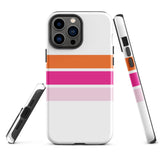 Orange and Pink Classic Surf Stripes Tough Case for iPhone®