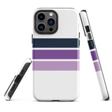 Navy Blue and Purple Classic Surf Stripes Tough Case for iPhone®