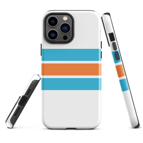 Aqua Blue & Orange Surf Stripes iPhone® Tough Case Aqua Blue & Orange Surf Stripes iPhone® Tough Case