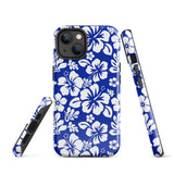 Royal Blue and White Hawaiian Flowers Tough Case for iPhone®