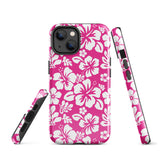 Hot Pink and White Hawaiian Flowers Tough Case for iPhone®