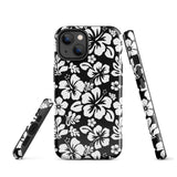 Black and White Hawaiian Flowers Tough Case for iPhone®