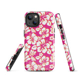 Hot Pink, Orange and White Hawaiian Flowers Tough Case for iPhone®