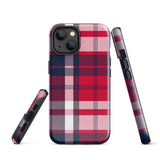 Red, White and Blue Surfer Plaid Tough Case for iPhone®