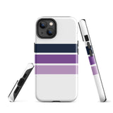 Navy Blue and Purple Classic Surf Stripes Tough Case for iPhone®