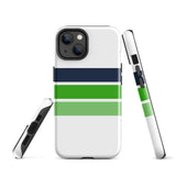 Navy Blue and Greens Classic Surf Stripes Tough Case for iPhone®