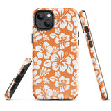 Orange and White Hawaiian Flowers Tough Case for iPhone®