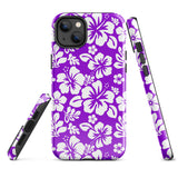 Purple and White Hawaiian Flowers Tough Case for iPhone®