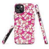 Hot Pink, Orange and White Hawaiian Flowers Tough Case for iPhone®