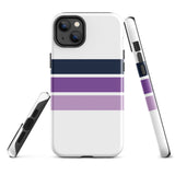 Navy Blue and Purple Classic Surf Stripes Tough Case for iPhone®