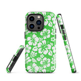 Lime Green and White Hawaiian Flowers Tough Case for iPhone®