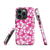 Hot Pink and White Hawaiian Flowers Tough Case for iPhone®