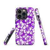 Purple and White Hawaiian Flowers Tough Case for iPhone®