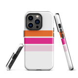 Orange and Pink Classic Surf Stripes Tough Case for iPhone