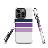 Navy Blue and Purple Classic Surf Stripes Tough Case for iPhone®