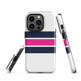 Navy Blue and Hot Pink Classic Surf Stripes Tough Case for iPhone®