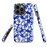 Royal Blue and White Hawaiian Flowers Tough Case for iPhone®