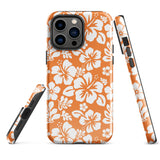 Orange and White Hawaiian Flowers Tough Case for iPhone®