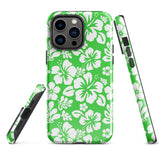 Lime Green and White Hawaiian Flowers Tough Case for iPhone®