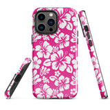 Hot Pink and White Hawaiian Flowers Tough Case for iPhone®