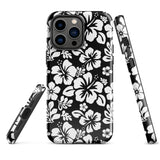 Black and White Hawaiian Flowers Tough Case for iPhone®