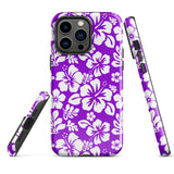 Purple and White Hawaiian Flowers Tough Case for iPhone®