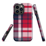 Red, White and Blue Surfer Plaid Tough Case for iPhone®