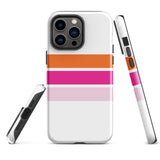 Orange and Pink Classic Surf Stripes Tough Case for iPhone