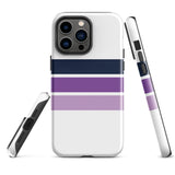 Navy Blue and Purple Classic Surf Stripes Tough Case for iPhone®