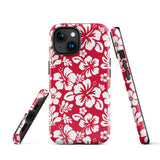 Red and White Hawaiian Flowers Tough Case for iPhone®