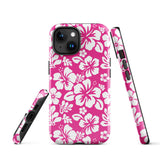 Hot Pink and White Hawaiian Flowers Tough Case for iPhone®