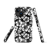 Black and White Hawaiian Flowers Tough Case for iPhone®