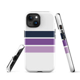 Navy Blue and Purple Classic Surf Stripes Tough Case for iPhone®