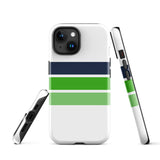 Navy Blue and Greens Classic Surf Stripes Tough Case for iPhone®