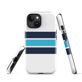 Navy and Aqua Blue Classic Surf Stripes Tough Case for iPhone®