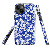 Royal Blue and White Hawaiian Flowers Tough Case for iPhone®