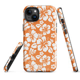 Orange and White Hawaiian Flowers Tough Case for iPhone®